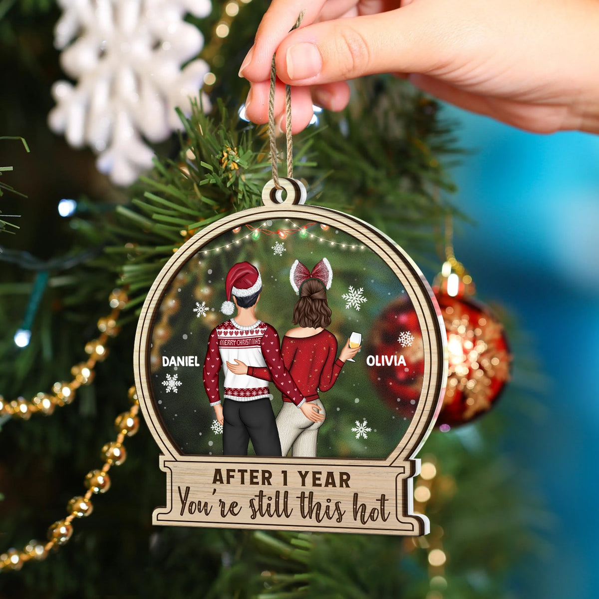 Christmas Couple After Years You Still This Hot - Gift For Couples - Personalized 2-Layered Mix Ornament