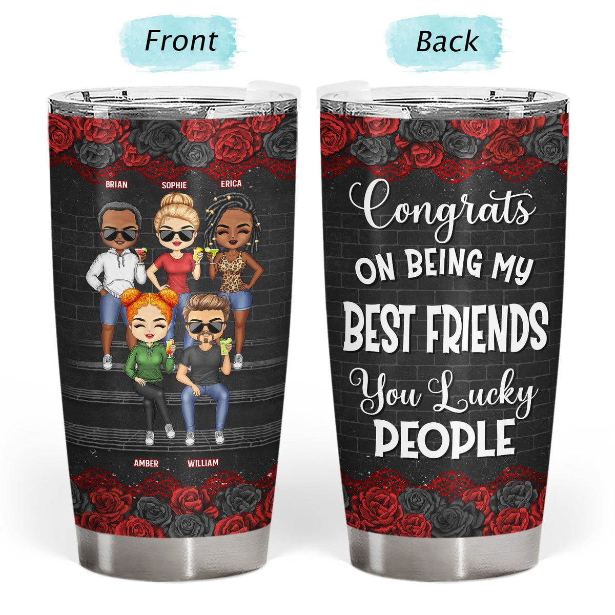 Chibi Congrats On Being My Bestie - Gift For Bestie - Personalized Tumbler