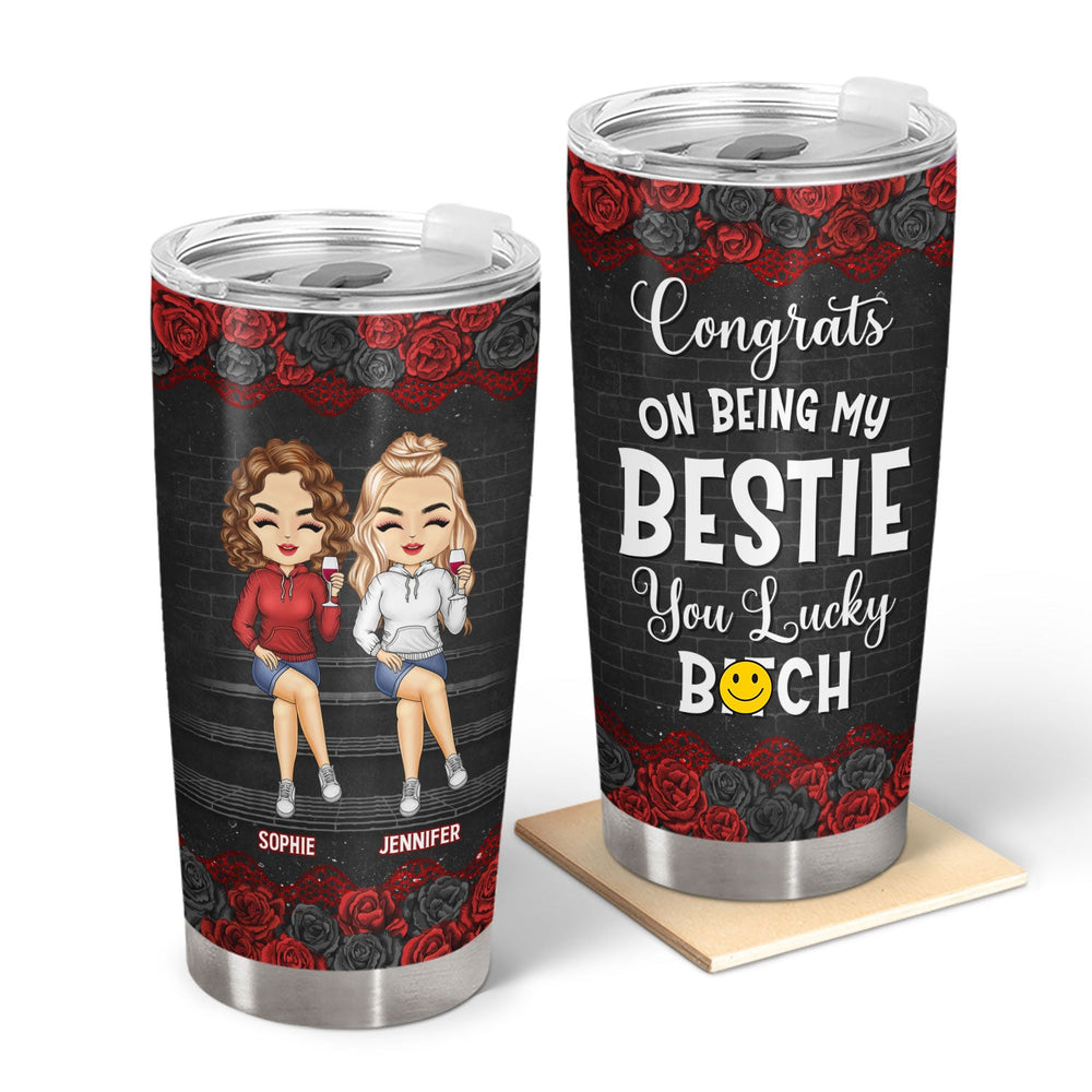 Chibi Congrats On Being My Bestie - Gift For Bestie - Personalized Tumbler