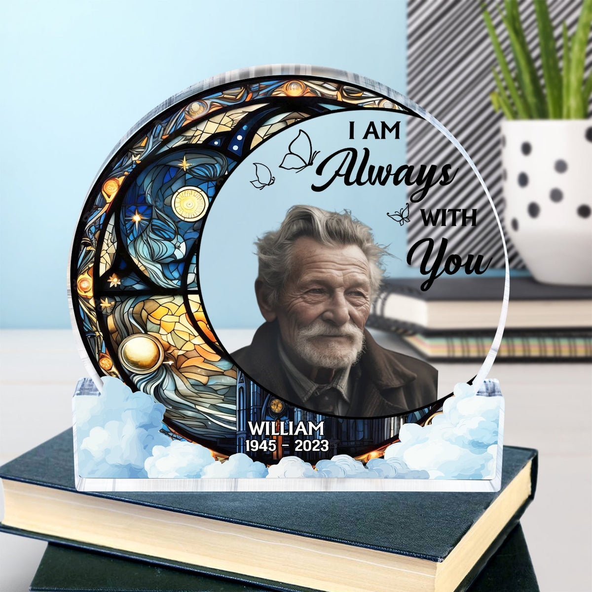 Custom Photo Always With You - Memorial Gift - Personalized Round Shaped Acrylic Plaque