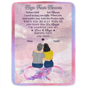 Mother Daughter Hugs From Heaven - Memorial Gift - Personalized Fleece Blanket