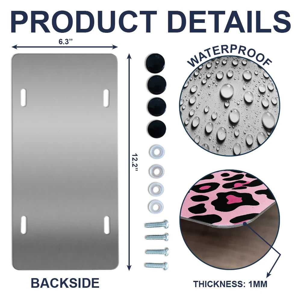 Monogram Leopard Print - Personalized License Plate