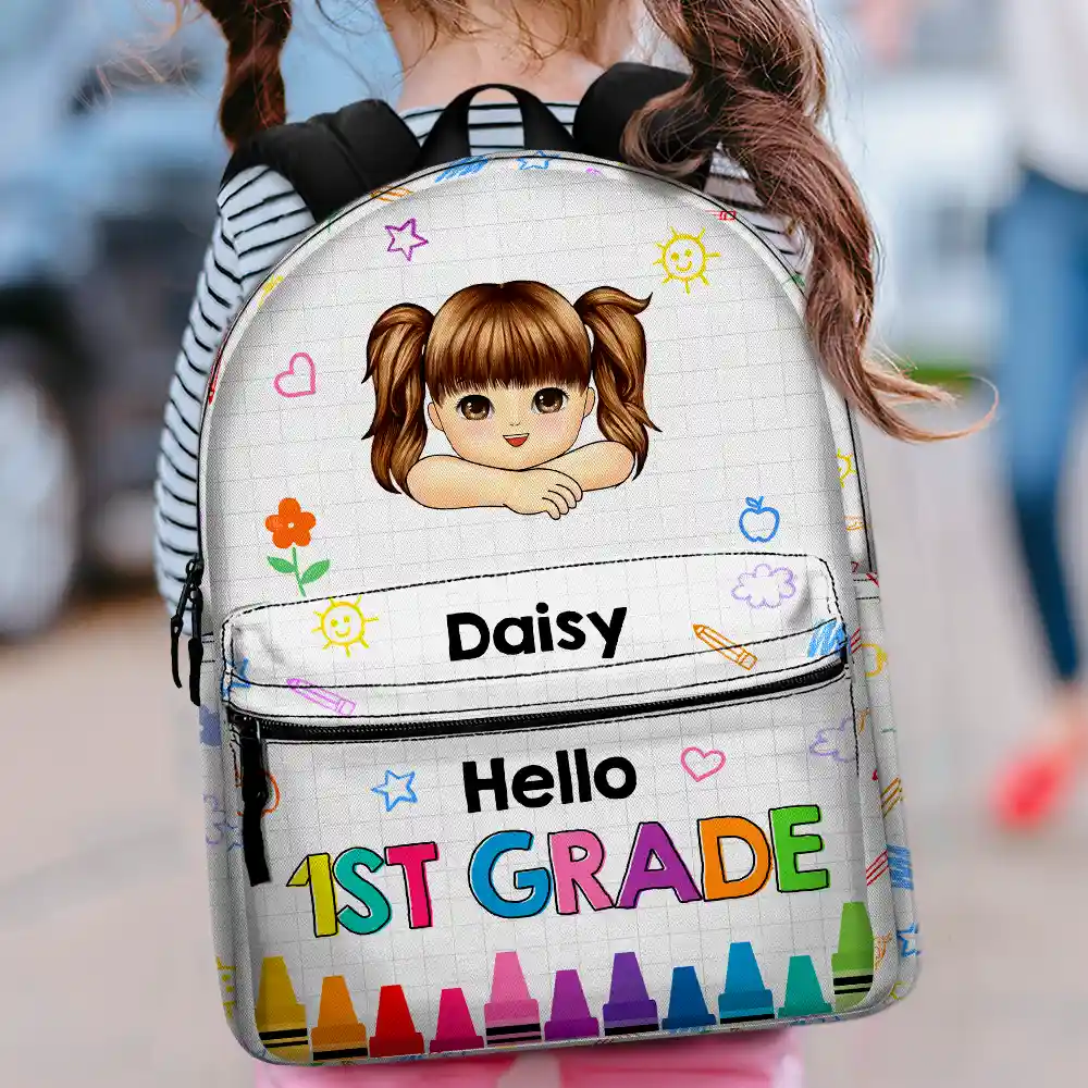 Hello School - Personalized Canvas Backpack