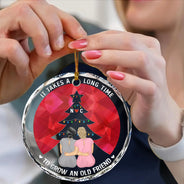 Grow An Old Friend - Personalized Circle Glass Ornament