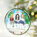 Christmas Together In Spirit - Personalized Circle Glass Ornament