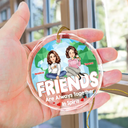 Christmas Together In Spirit - Personalized Circle Glass Ornament