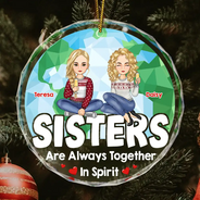 Christmas Together In Spirit - Personalized Circle Glass Ornament