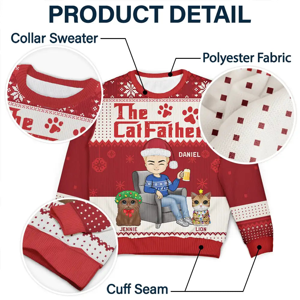 Christmas The Catmother Cat Lovers - Personalized Unisex Ugly Sweater