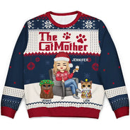 Christmas The Catmother Cat Lovers - Personalized Unisex Ugly Sweater