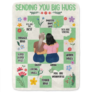 Gift For Sisters,Gift For Bestie,Love - Sending You Big Hugs - Personalized Fleece Blanket, Sherpa Blanket
