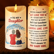 Mom - Daughters (Adult),Gift For Daughter,Love - My Daughter Never Forget That I Love You Forever - Personalized Flameless LED Candle
