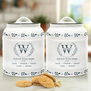 Family,Love - Monogram Family Delicious Treats Inside - Personalized Cookie Jar