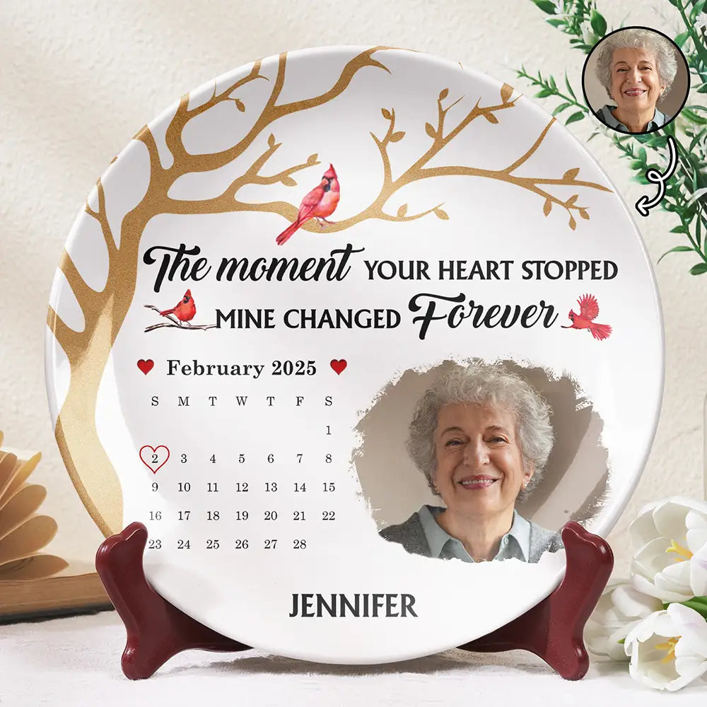 Custom Photo Calendar The Moment Your Heart Stopped - Personalized Ceramic Plate