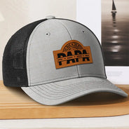 Cool Dad Papa Grandpa The Man The Myth The Legend - Personalized Leather Patch Hat