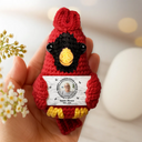 Family,Memorial,Sad,Christmas - Custom Photo Memorial Always Loved Never Forgotten - Personalized Crochet Cardinal Bird Hanging Decoration