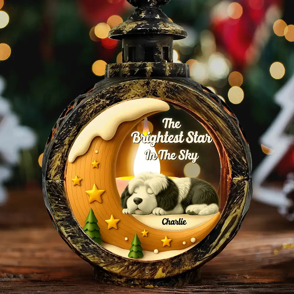 The Brightest Star In The Sky Dog Memorial - Personalized Candlelight Lantern Ornament