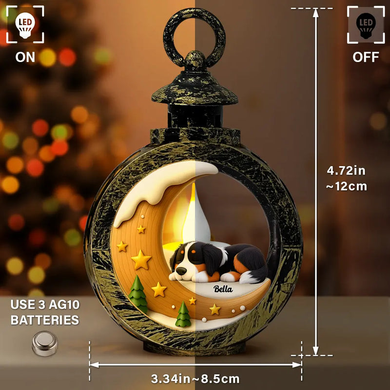 Christmas,Dog Lovers,Memorial,Sad - The Brightest Star In The Sky Dog Memorial - Personalized Candlelight Lantern Ornament