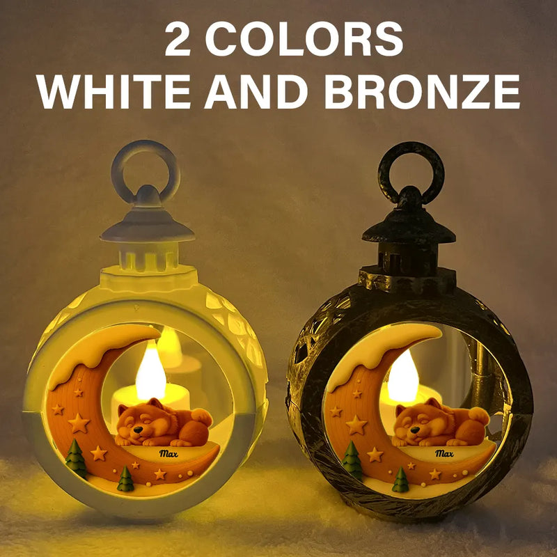 Christmas,Dog Lovers,Memorial,Sad - The Brightest Star In The Sky Dog Memorial - Personalized Candlelight Lantern Ornament