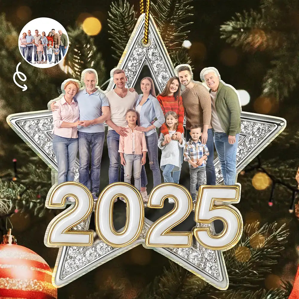 Custom Photo Family Siblings Best Friends Makes Christmas Truly Bright - Personalized Custom Shaped Acrylic Ornament