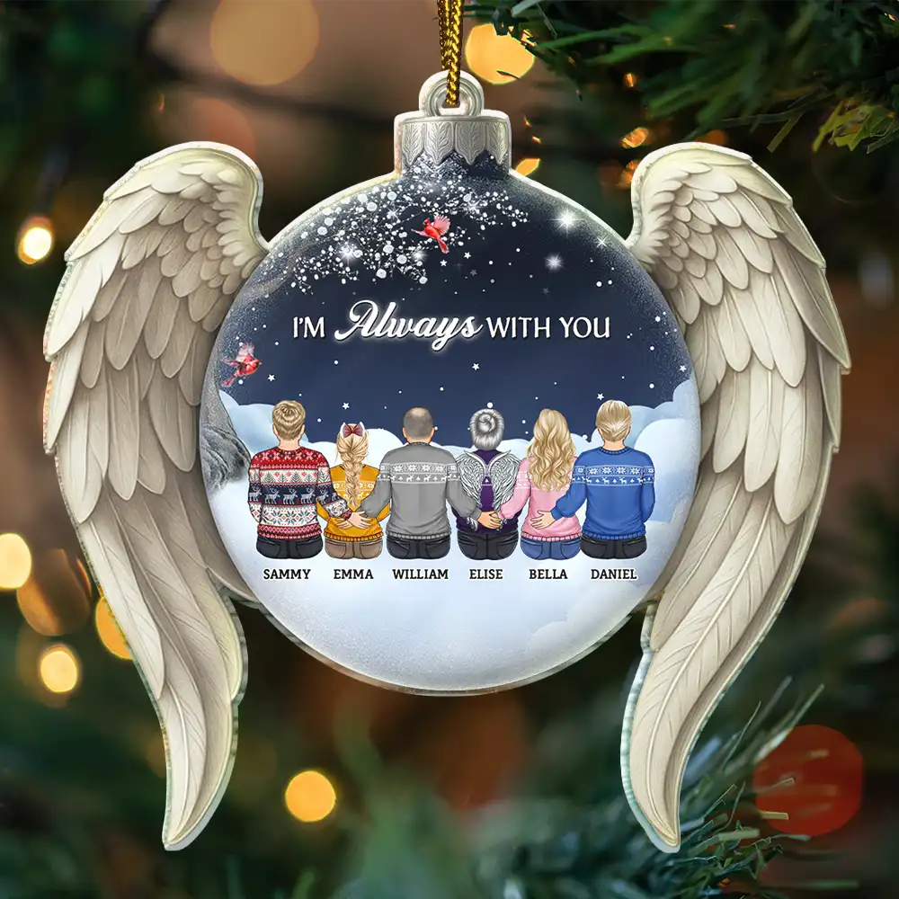 Christmas,Family,Memorial,Sad - Your Wings Were Ready But Our Hearts Were Not - Personalized Custom Shaped Acrylic Ornament