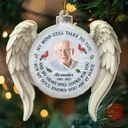 Custom Photo Family Memorial My Mind Still Talks To You - Personalized Custom Shaped Acrylic Ornament