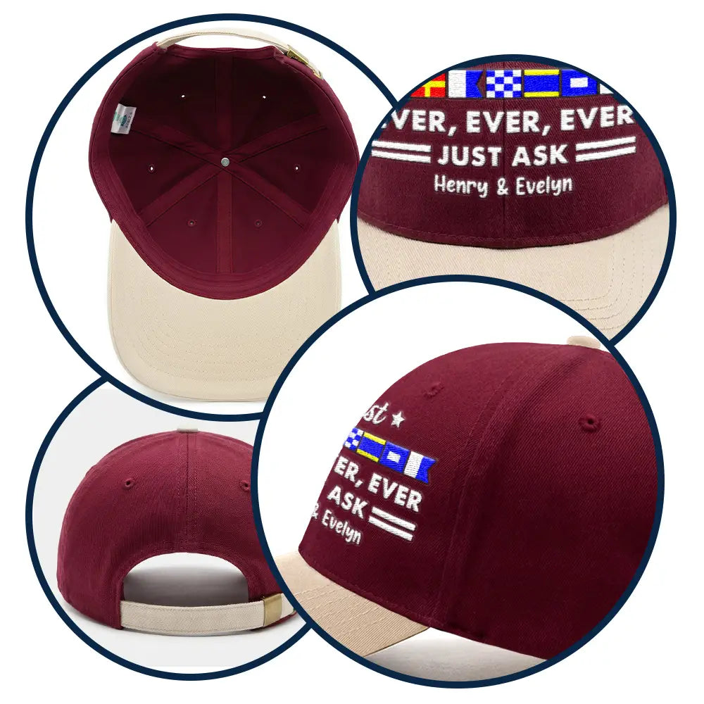 Gift For Father,Gift For Grandpa,Happy - Best Dad Ever Nautical Flags Marine Code - Personalized Embroidered Two Tone Cap