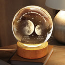 Gift For Wife,Parents,Gift For Yourself,Gift For Women,Gift For Mother,French,New Mom,New baby,Non-Eng,Moon Phase,Grateful - Phase De Lune On T’aime Jusqu’à La Lune Et En Retour - Lampe Boule En Cristal Personnalisée