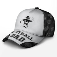 Gift For Father,Gift For Grandpa,Baseball,Softball,Non-Eng,Icon,Confident - Baseball Softball Dad Papa Kids Backside Line Art - Personalized Classic Cap
