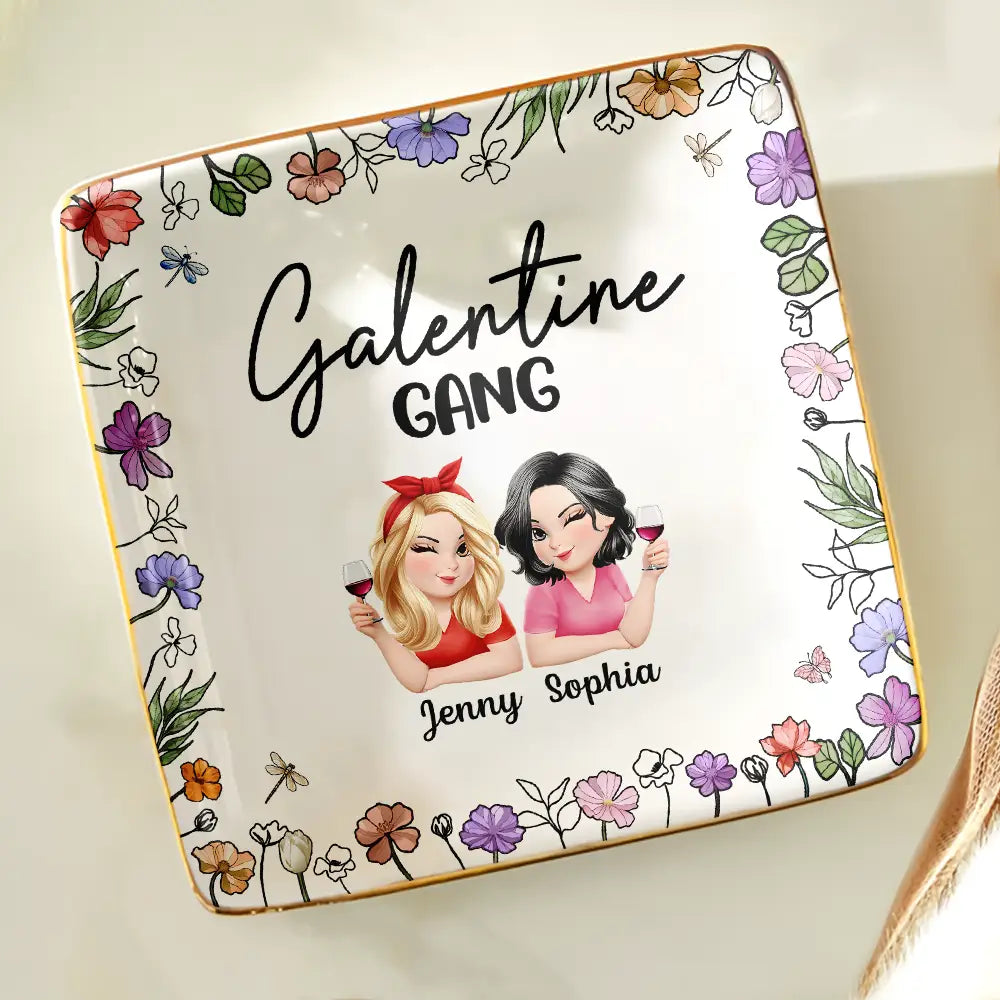 Galentine Gang 3D Effect Turban Bestie - Personalized Ring Dish