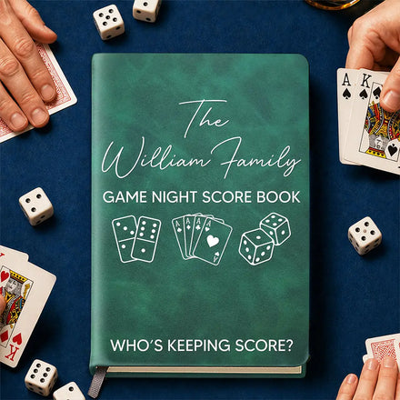 Game Night Score Book Who's Keeping Score - Personalized Leather Journal