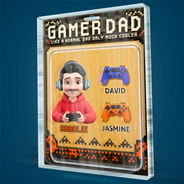 Gift For Father,Dad - Children,Gaming,Vector,Icon,Humorous - Gamer Dad Only Much Cooler - Personalized Custom Shaped Acrylic Plaque