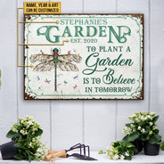 Garden Floral Art Believe In Tomorrow Custom Classic Metal Signs