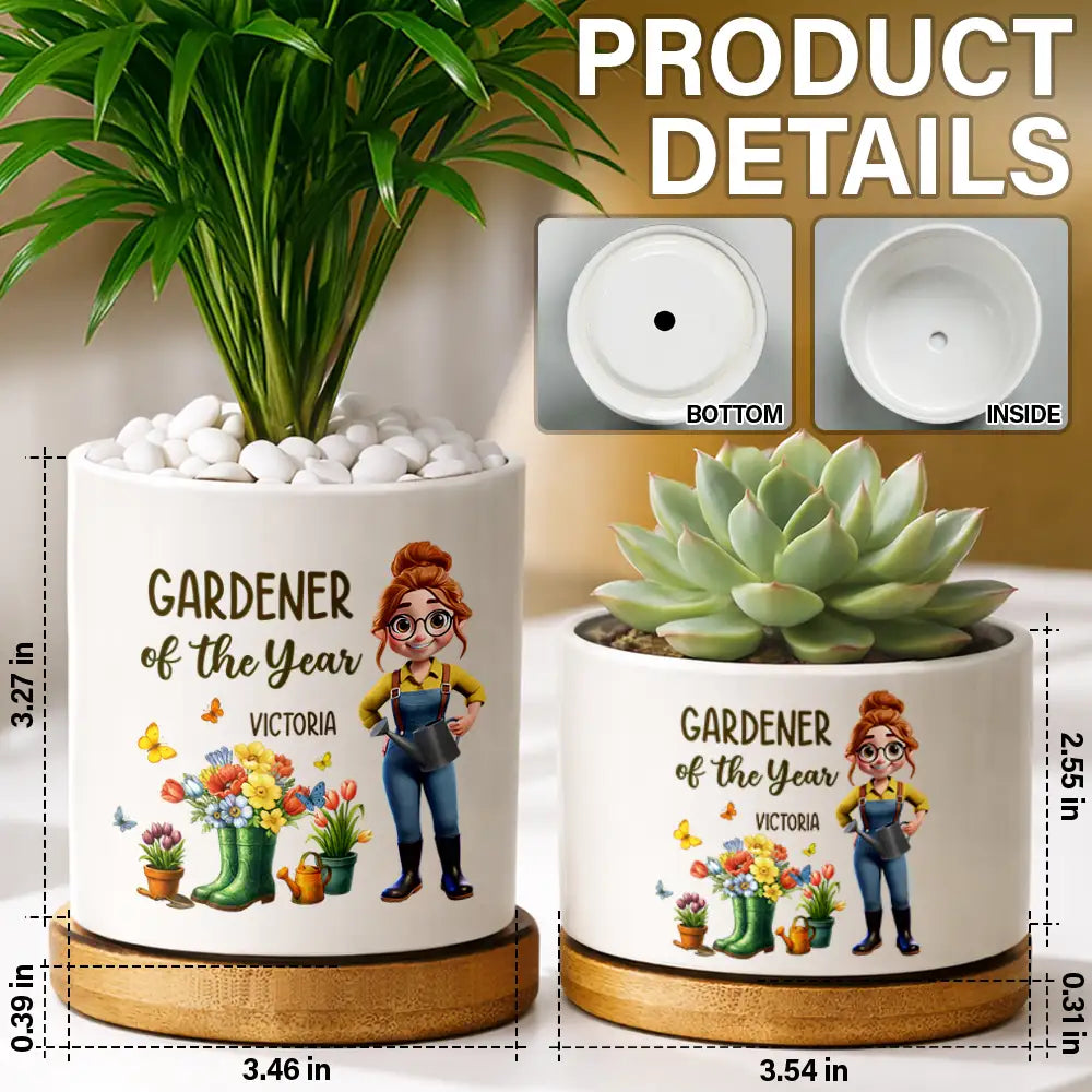 Gardener Of The Year - Personalized Ceramic Plant Pot