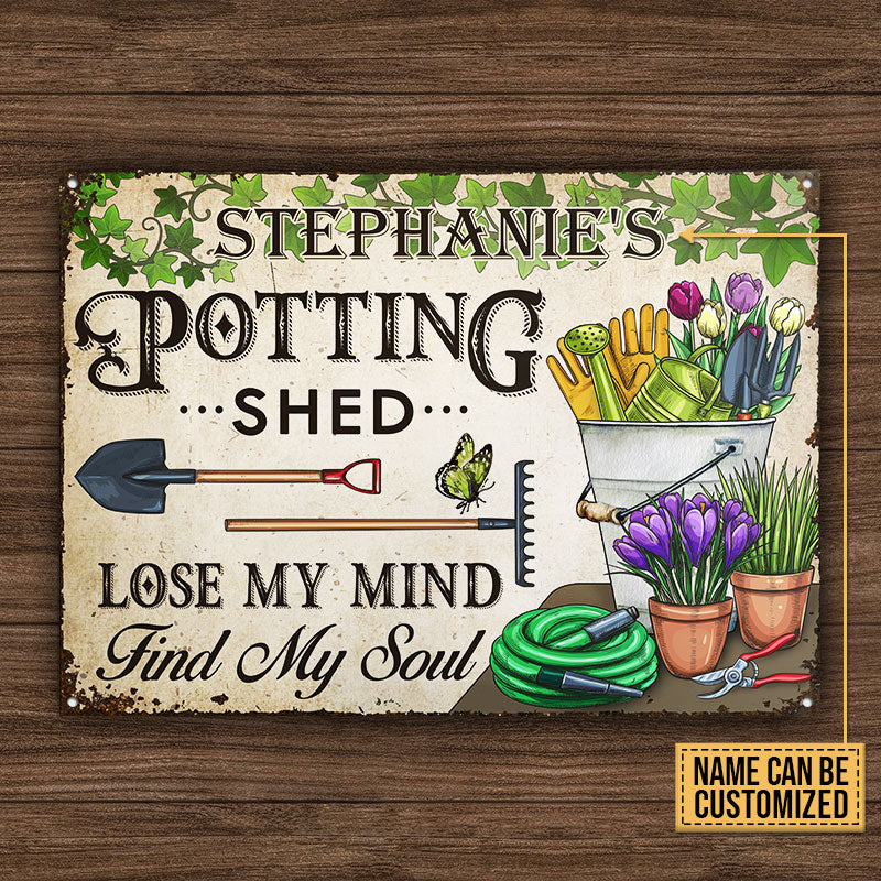 Gardening Potting Shed Custom Classic Metal Signs