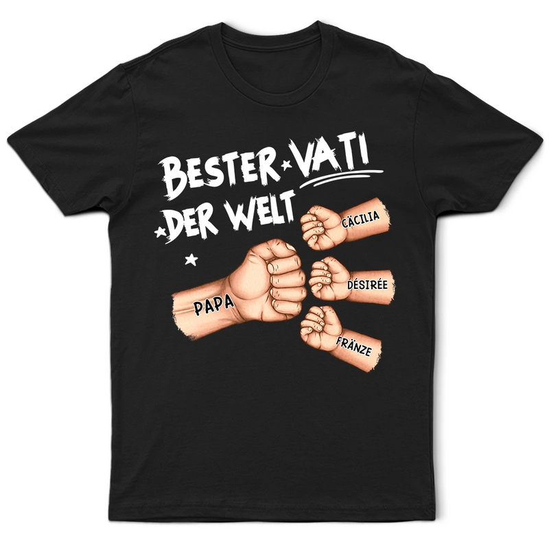 Gift For Father,Gift For Grandpa - Ghettofaust Bester Papa Opa Der Welt - Personalisiertes T Shirt