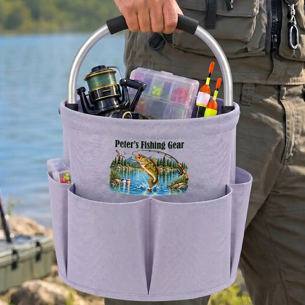 Fishing,Gift For Men,Gift For Yourself,Gifts For Him,Happy,Icon - Gift For Anglers Husband Dad - Personalized Fishing Gear Tool Bag