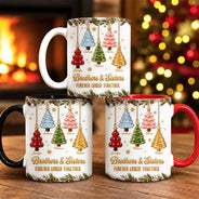 Christmas,Family,Gift For Sibling,Icon,Sentimental - Gift For Siblings - Personalized Brothers & Sisters Forever Linked Together 3D Inflated Effect Mug