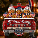 Independence Day,America 250th,Christmas,Proud,Family,Icon - Gingerbread 250 Years Of Freedom - Personalized Custom Shaped Acrylic Ornament