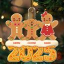 Christmas,Non-Eng,Family - Gingerbread Characters Family Together 2025 - Personalized Custom Shaped Acrylic Ornament