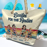 Travel, Summer, Beach, Gift For Bestie - Girls Trip Besties Beach Vacation - Personalized Beach Bag
