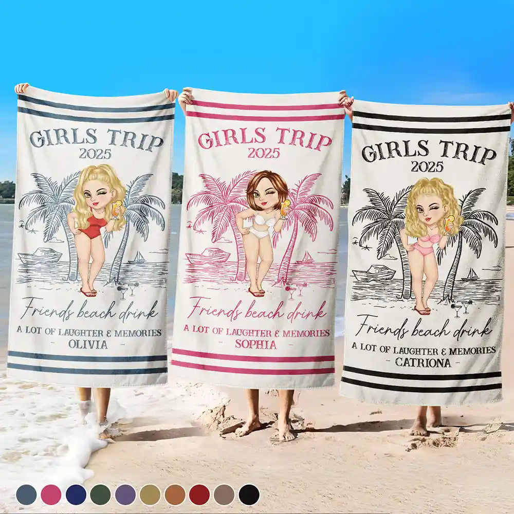 Girls Trip Lot Of Laughter & Memories - Personalized Beach Towel