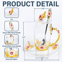 Gift For Grandma,Gift For Mother,Grandma - Grandkids,Happy - Grandma Mom Sweethearts - Personalized Glass Flower Tea Cup