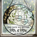 Gift For Couples - God Gave Me You Couple The Date We Became Mr. & Mrs. - Personalized Stained Glass Window Hanging Suncatcher
