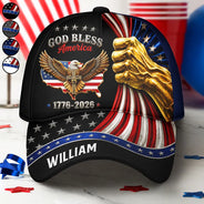 America 250th,Independence Day,Top Market,Gift For Yourself,Proud,Icon - God Bless America - Personalized Classic Cap