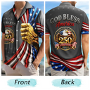 America 250th, Independence Day, Gift For Yourself, Proud, Custom Text - God Bless America - Personalized Hawaiian Shirt