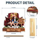 Gift For Couples, Gift For Husband, Gift For Wife, Gift For Girlfriend, Gift For Boyfriend, Love - God Blessed The Broken Road Flannel Couple - Personalized Custom Shaped 2-Layered Acrylic Wooden Plaque