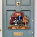 Gift For Couples, Gift For Husband, Gift For Wife, Gift For Girlfriend, Gift For Boyfriend, Love - God Blessed The Broken Road Flannel Couple - Personalized Custom Shaped Wood Sign