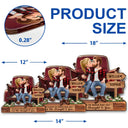 Gift For Couples, Gift For Husband, Gift For Wife, Gift For Girlfriend, Gift For Boyfriend, Love - God Blessed The Broken Road Flannel Couple - Personalized Custom Shaped Wood Sign