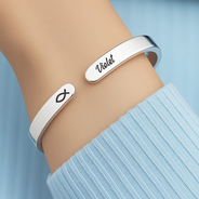 Christian,Gift For Yourself - God Is Within Her Bible Verse - Personalized Bangle Bracelet Cuff