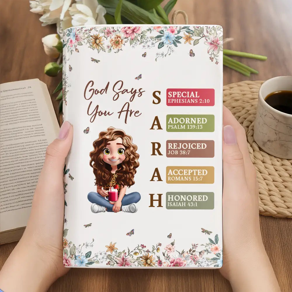 Gift For Yourself, Gift For Women, Reading, Happy, Gift For Men - God Says I Am Bible Verse - Personalized Ceramic Book Vase